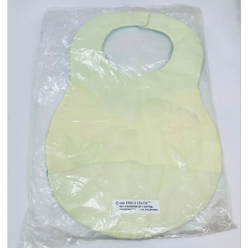 Kubla Crafts Baby Bib Appliqué Soft Sculpture Rabbit NEW Vintage 1989 NIP-NOS